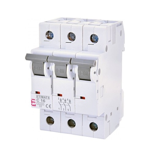 ETI Nadproudový jistič C 16A 3P 6kA GPV-401-118