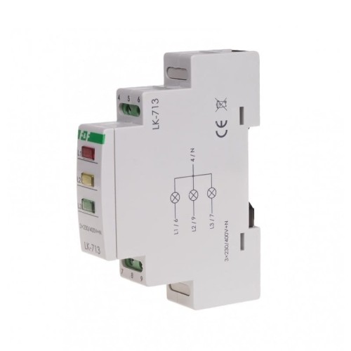 F&F Filipowski Kontrolní světlo 3×230V+N 3xLED zelená GPV-401-121 (2)
