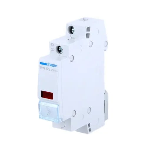 Hager Signalizační LED kontrolka červená 230V AC GPV-401-183