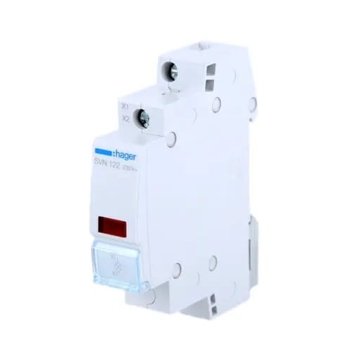 Hager Signalizační LED kontrolka červená 230V AC GPV-401-183