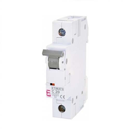ETI Nadproudový jistič C 20A 1P 6kA GPV-401-211