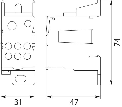 ELEKTRO-PLAST Rozvodný blok 1-pólový 125A TH35 modrý UKK-125 GPV-401-214 (2)