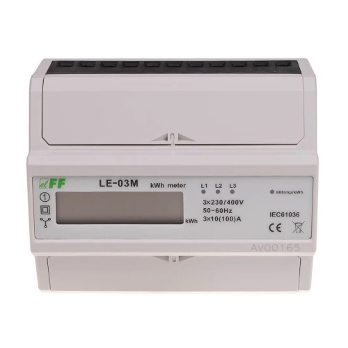 F&F FILIPOWSKI Třífázový elektroměr 100A LE-03M GPV-401-215