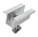 Středová svorka H25 L50 surová s šroubem M8x20 a vložkou pro panely 30 mm