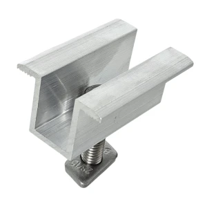 Středová svorka H25 L50 surová s šroubem M8x20 a vložkou pro panely 30 mm