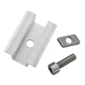 Středová svorka H25 L50 surová s šroubem M8x20 a vložkou pro panely 30 mm PV-04-16 (2)