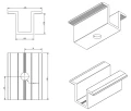 Středová svorka H25 L50 surová s šroubem M8x20 a vložkou pro panely 30 mm PV-04-16 (3)
