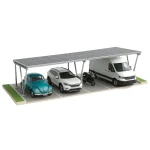 Přístřešek pro auto Fotovoltaická bouda VICA pro 4 vozidla Carport 2x2 moduly