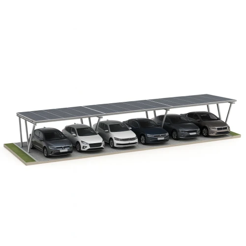 Přístřešek pro auto Fotovoltaická bouda VICA pro 6 vozidla Carport 3x2 moduly GPV-105-06