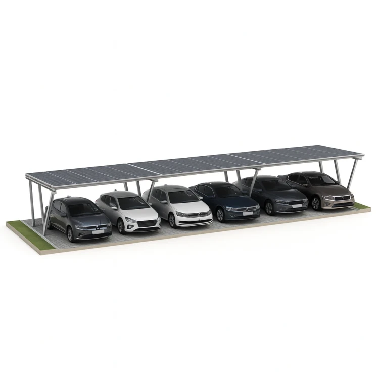 Přístřešek pro auto Fotovoltaická bouda VICA pro 6 vozidla Carport 3x2 moduly GPV-105-06