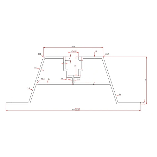 Trapézový můstek 60cm H-40 z EPDM pro střechy z trapézového plechu PV-02-03-03 (2)