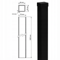 Plotový sloupek 80x80x2 mm, délka 2,4 m, černý GPV-700-74 (3)