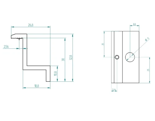 Boční přítlačná svorka - H30 s uzemňovacím kolíkem PV-03-32 (2)