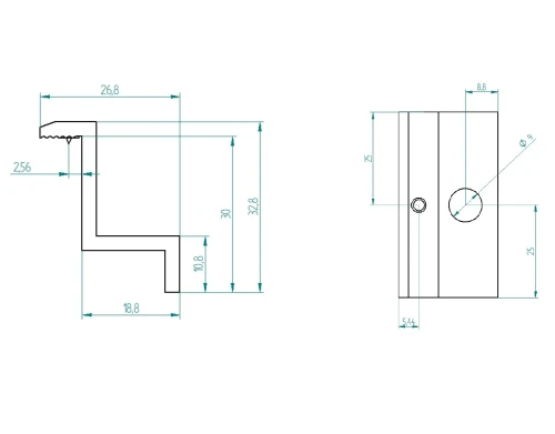Boční přítlačná svorka - H30 s uzemňovacím kolíkem PV-03-32 (2)