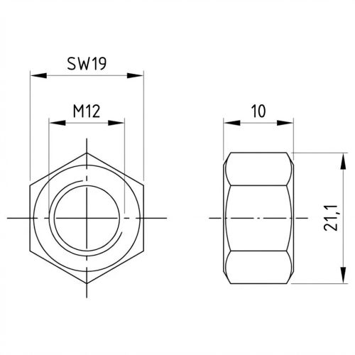 Šestihranná matice M12 DIN 934 A4-80 000-067 (2)