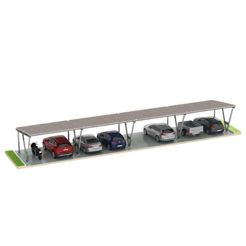 Přístřešek pro auto Fotovoltaická bouda VICA pro 8 vozidla Carport 4x2 moduly GPV-105-08 (1)