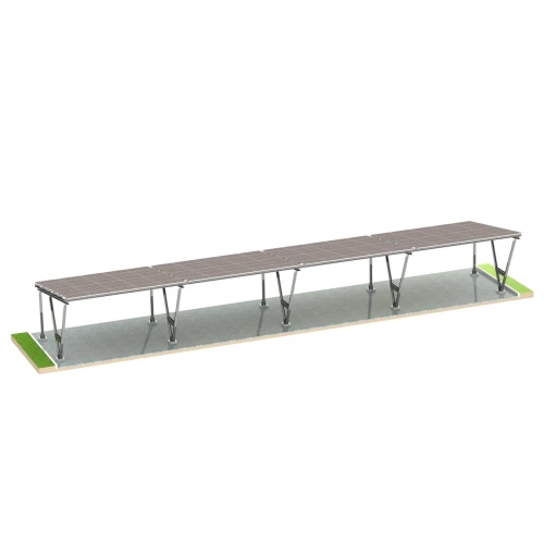 Přístřešek pro auto Fotovoltaická bouda VICA pro 8 vozidla Carport 4x2 moduly GPV-105-08 (2)