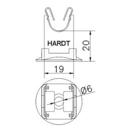 Nízký sloupek na drát s plastovou patkou h=20mm nerezová ocel kyselinovzdorná 000-149 (2)