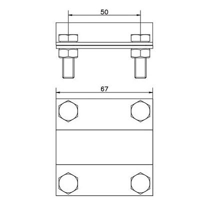 Svorka uzemnění 2-destičková tyč ; B do 40 mm, fi 20 mm PV-24-03 (2)