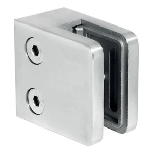Držák skla 45x45x26 mm, sklo 6-10,76 mm, AISI 304, plochý systém, satén