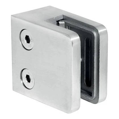 Držák skla 45x45x26 mm, sklo 6-10,76 mm, AISI 304, plochý systém, satén 000-260 (1)