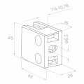Držák skla 45x45x26 mm, sklo 6-10,76 mm, AISI 304, plochý systém, satén 000-260 (2)