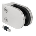 Držák skla 50x40x26 mm s pinem, sklo 6-10,76 mm, AISI 304, systém 42,4 mm, satén 000-265 (1)