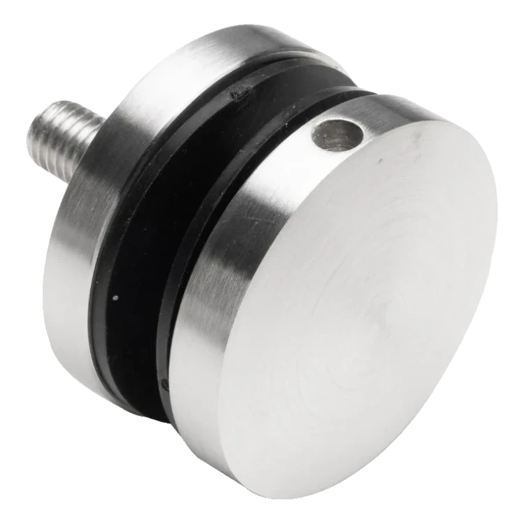 Bodový držák skla fi 50/8/M10x50, sklo 8-17,52 mm, AISI 304, plochý systém, satén 000-266 (1)
