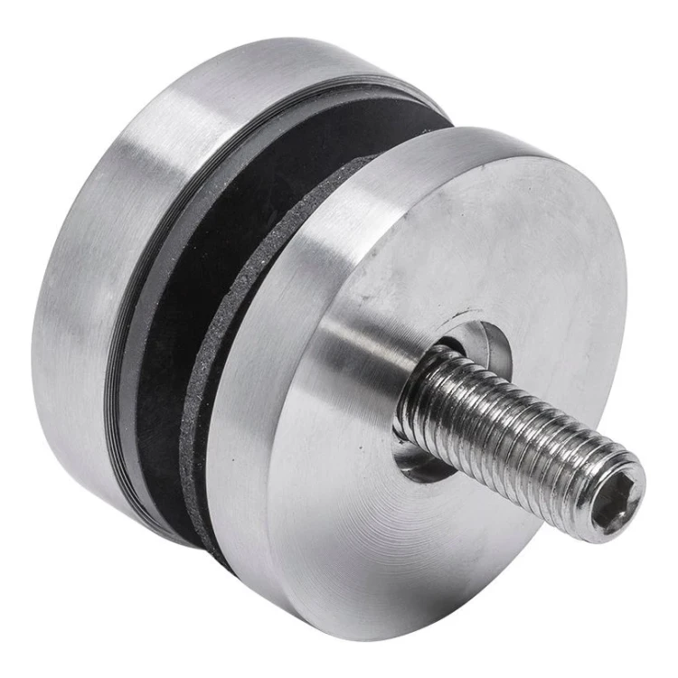 Bodový držák skla fi 50/8/M10x50, sklo 8-17,52 mm, AISI 304, plochý systém, satén 000-266 (2)
