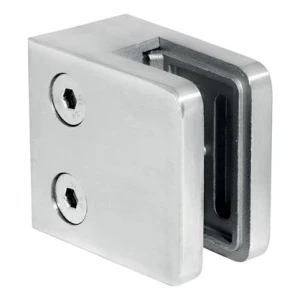 Držák skla 45x45x26 mm, sklo 6-10,76 mm, AISI 304, plochý systém, lesk