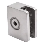 Koncový držák skla 60x50x28 mm sklo 8-10 mm, AISI 304 satén plochý systém