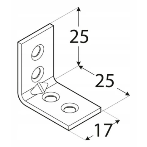 Úhelník spojovací montážní KW 1 25x25x17x1,5 mm pozinkovaný 000-346 (3)
