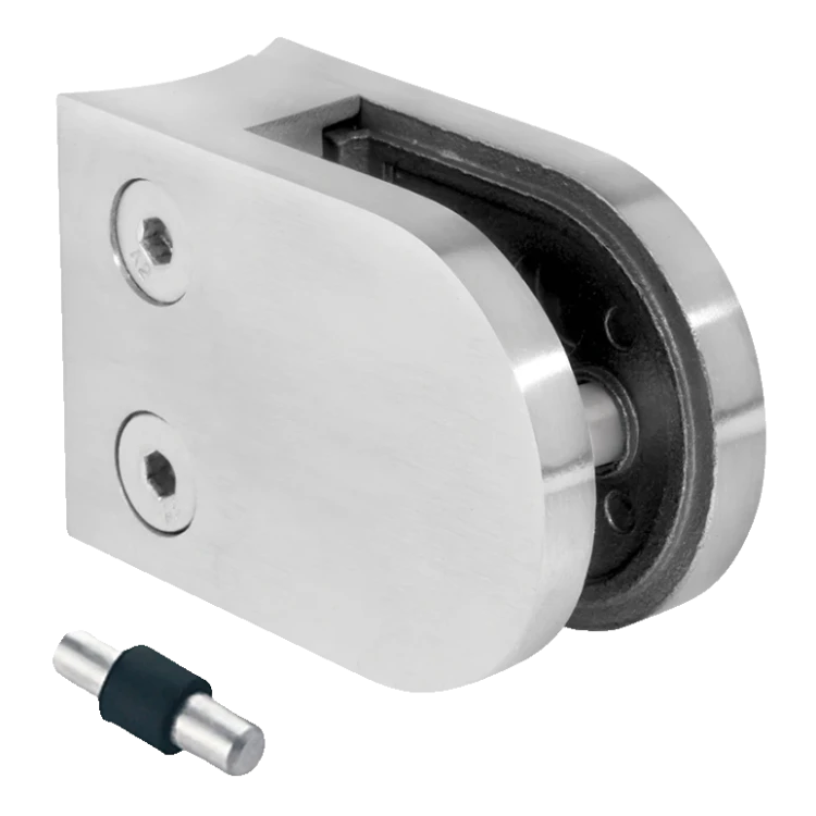 Držák skla 50x40x26 mm s pinem, sklo 6-10,76 mm, AISI 304, systém 42,4, lesk 000-264 (1)