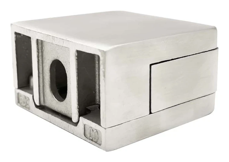Držák skla 45x45x26 mm s konzolou pin sklo 6–10,76 mm AISI 304 plochý systém satén 000-268 (3)