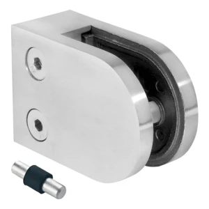 Držák skla 50x40x26 mm pin sklo 6-10,76 mm AISI 316 plochý systém satén
