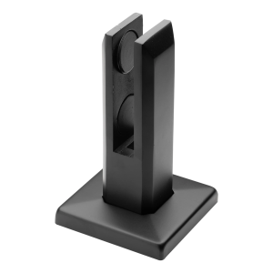 Svislý držák skla 12-17,52 mm spigot 50x50/100x100 mm H=182 mm AISI 304 černá mat