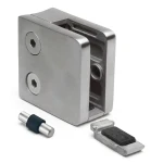 Držák skla 6-10,76 mm 45x45x26 mm pin AISI 304 systém 42,4 mm satén