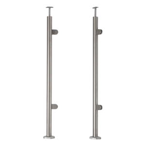 Koncový sloupek pravý/levý fi 42,4x1060mm AISI304 2 držáky na sklo podlahový