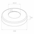 Rohový zábradlový sloupek pro sklo fi 42,4x1060/1102,4mm 4 držáky broušený 000-559 (4)