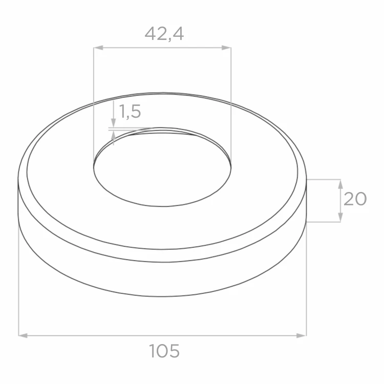 Rohový zábradlový sloupek pro sklo fi 42,4x1060/1102,4mm 4 držáky broušený 000-559 (4)
