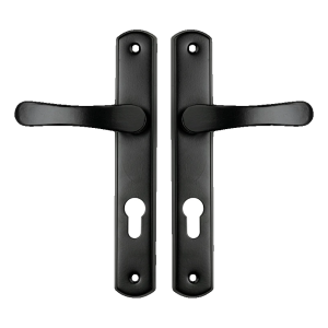 Yale dveřní klika s kováním biszkopt černá – rozteč 72 mm