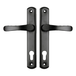 YALE klika dveřní se štítkem biszkopt černá – rozteč 90 mm