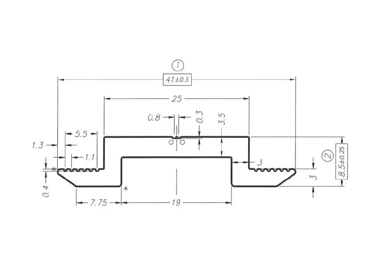 Středová svorka H8 Hliník 6060 otvor M8 PV-04-03 (2)