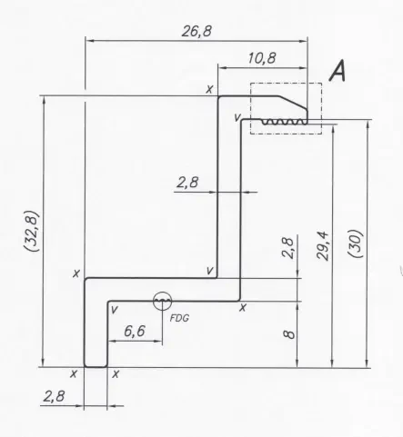 Koncová svorka H30 Hliník 6060 otvor M8 PV-03-01 (2)