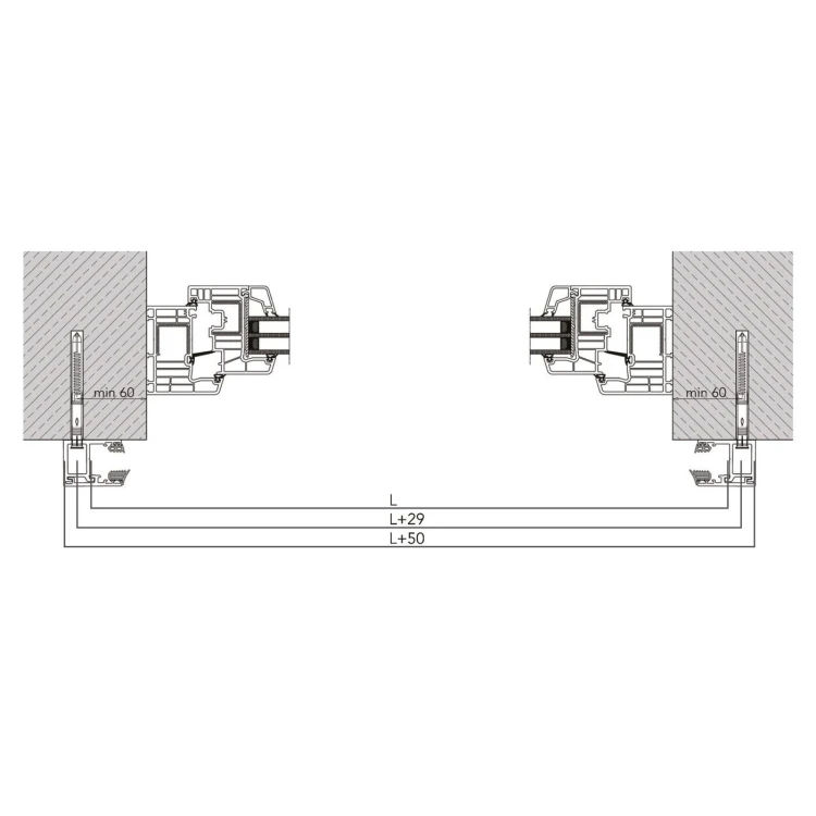 Kozza KB5000 – kompletní francouzský hliníkový balkon H1100 mm, sklo 16–17,52 mm, matná anoda 000-851 (7)