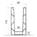 Kozza KE 100 – profil U pro celoskleněné zábradlí 5000 mm černý, upevnění shora 000-861 (5)