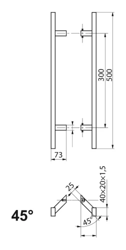 PINOX madlo dvoustranné obdélníkové 40×20 mm černé satinové 500 mm 000-735 (2)