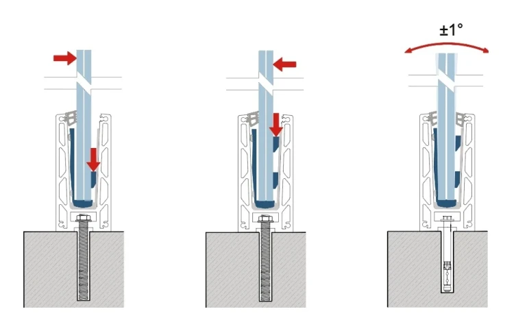 Kozza KF 1000 – hliníkový profil U pro celoprůhledné skleněné balustrády 5000 mm s odvodněním 000-878 (8)