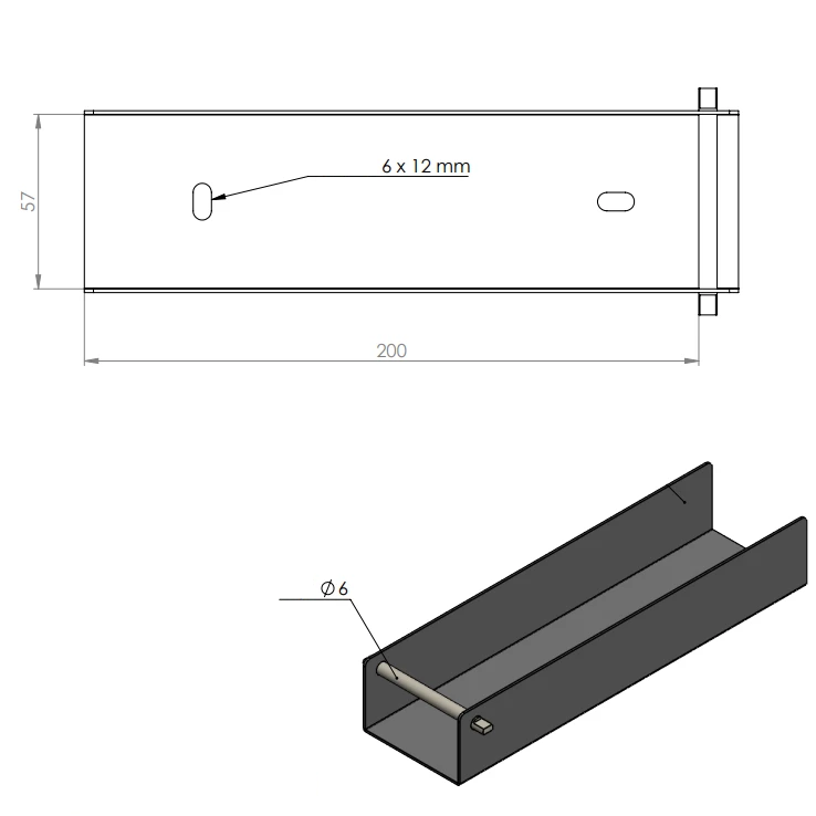 C profil spojovací držák pro podezdívku 200x55 zelená GPV-700-23 (3)