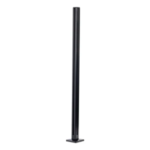 Rohový sloupek zábradlí 45x45x1100mm sklo 8,72mm černý plochý hliník
